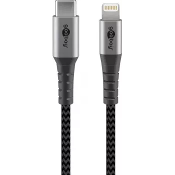 Goobay Lightning laidas 1m USB C į Lightning juodai pilkas 49271