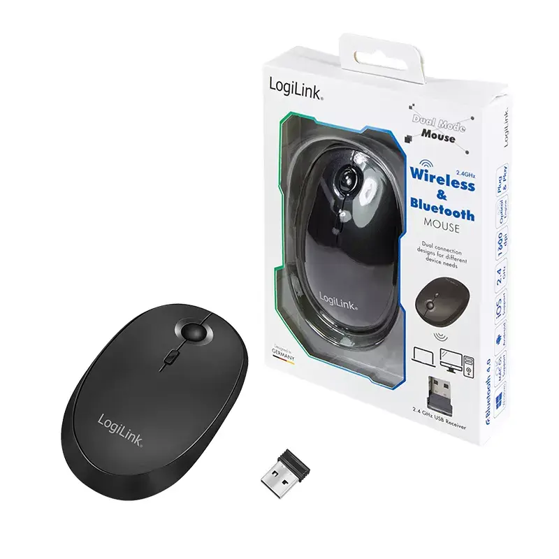 Pelė LogiLink ID0204 belaidė RF + Bluetooth
