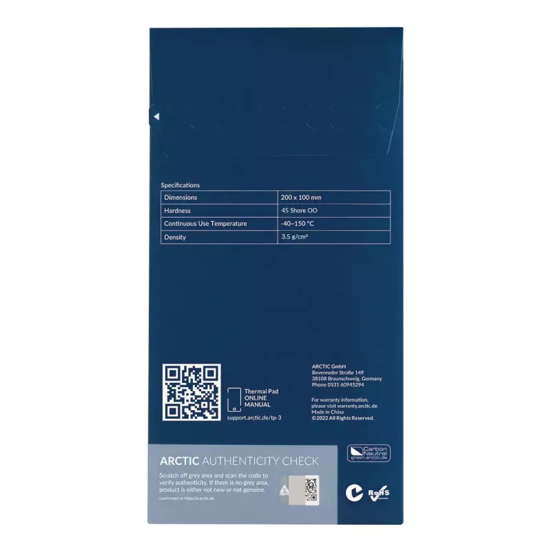 ARCTIC TP-3 Premium Performance šiluminė tarpinė 200 x 100 mm, 1,5 mm