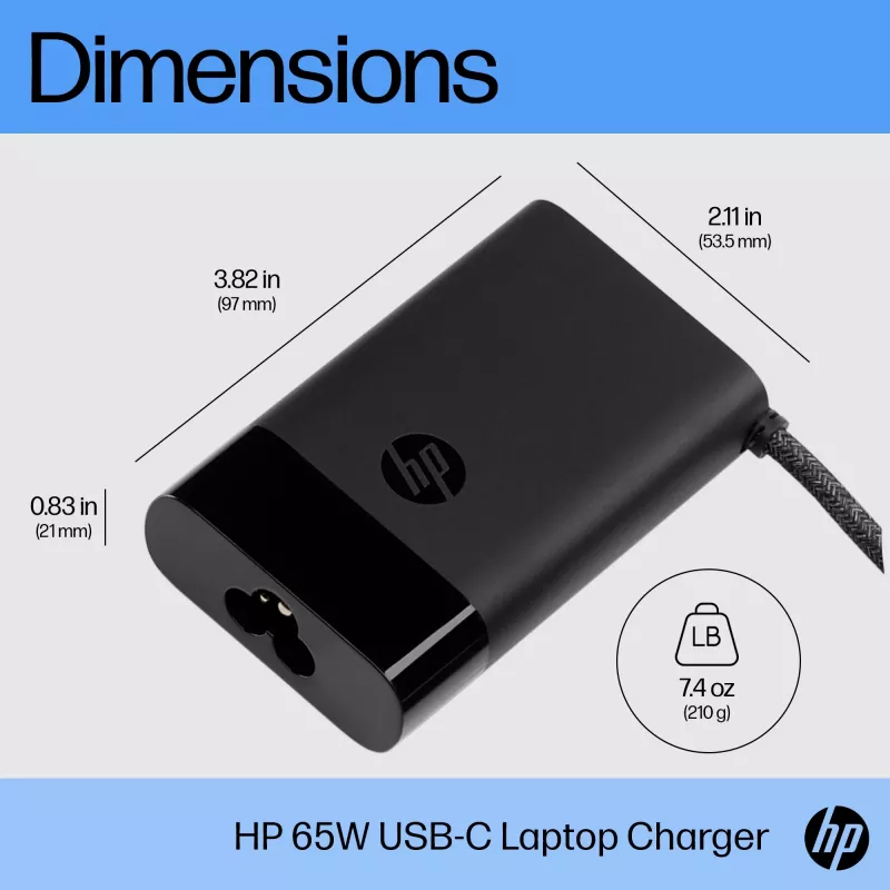 HP USB-C 65W nešiojamojo kompiuterio įkroviklis