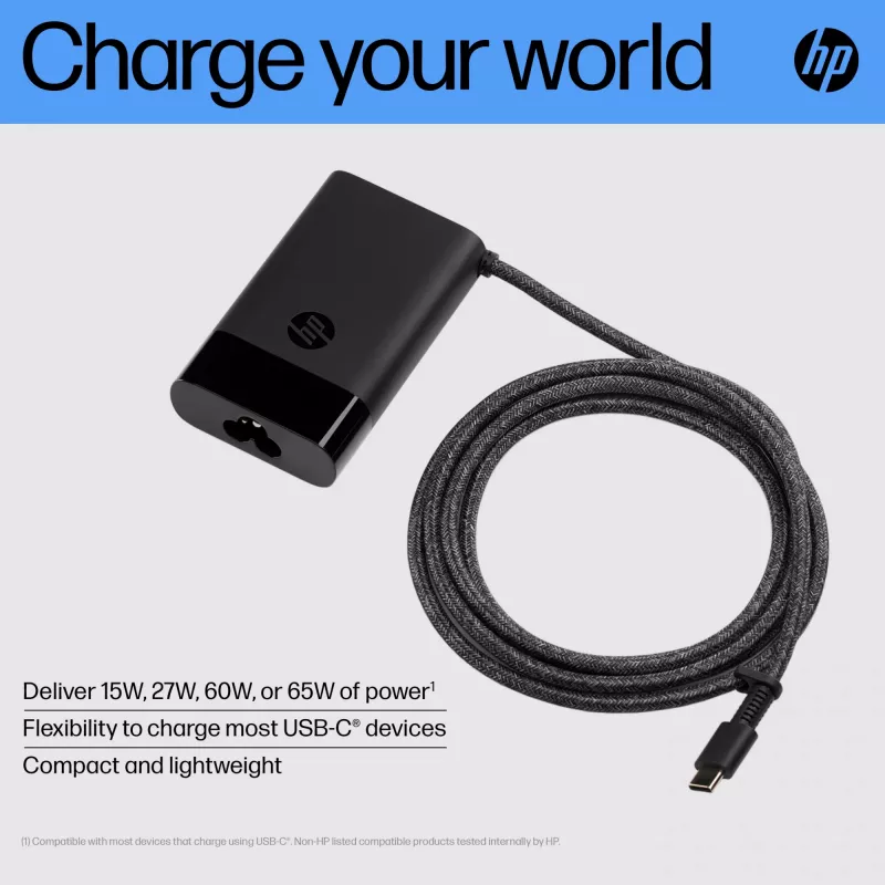HP USB-C 65W nešiojamojo kompiuterio įkroviklis