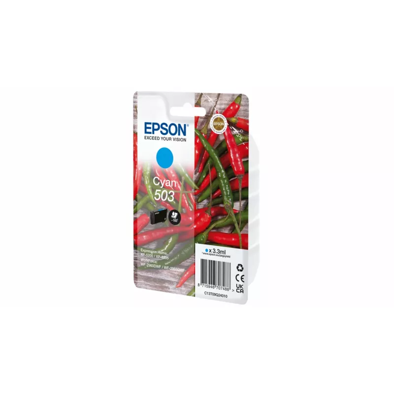 Epson 503 originali rašalo kasetė, žydra, 3,3 ml (C13T09Q24010)
