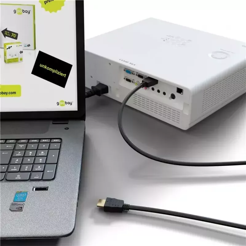 Goobay HDMI kabelis 2 m Type A kištukas-kištukas 48 Gbit/s juodas