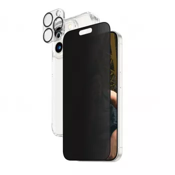 PanzerGlass Privacy 3-in-1 Pack iPhone 15 Pro – Grūdinto stiklo apsauga su privatumo filtru