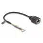 Tinklo kabelis DeLOCK 88007 RJ45 į 4 kontaktų ir 6 kontaktų šukas, Cat5e, 0,3 m, juodas
