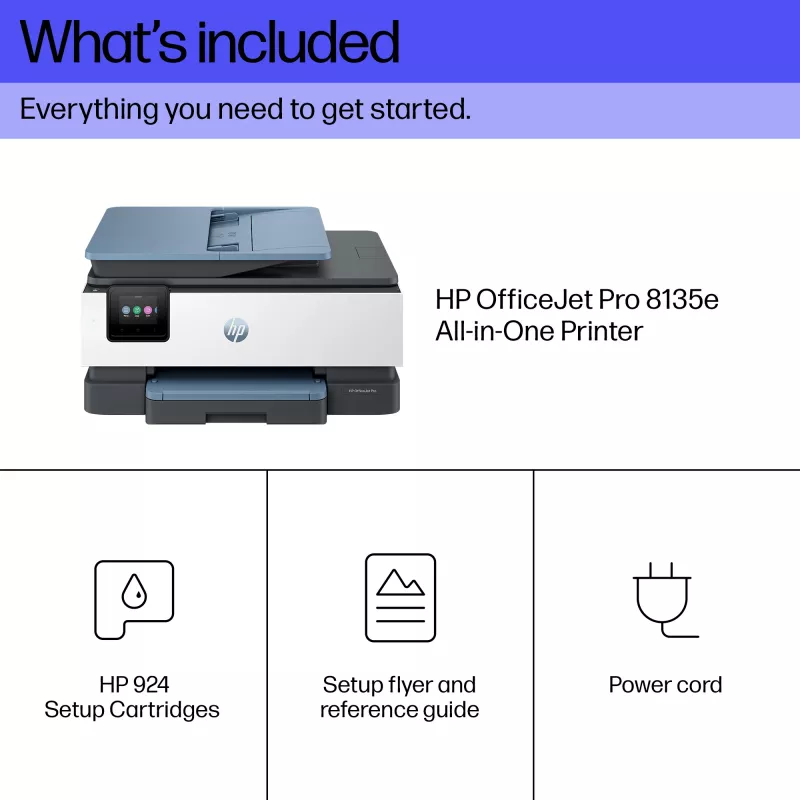 HP OfficeJet Pro 8135e belaidis daugiafunkcis spalvotas spausdintuvas su Instant Ink, dvipusis spausdinimas