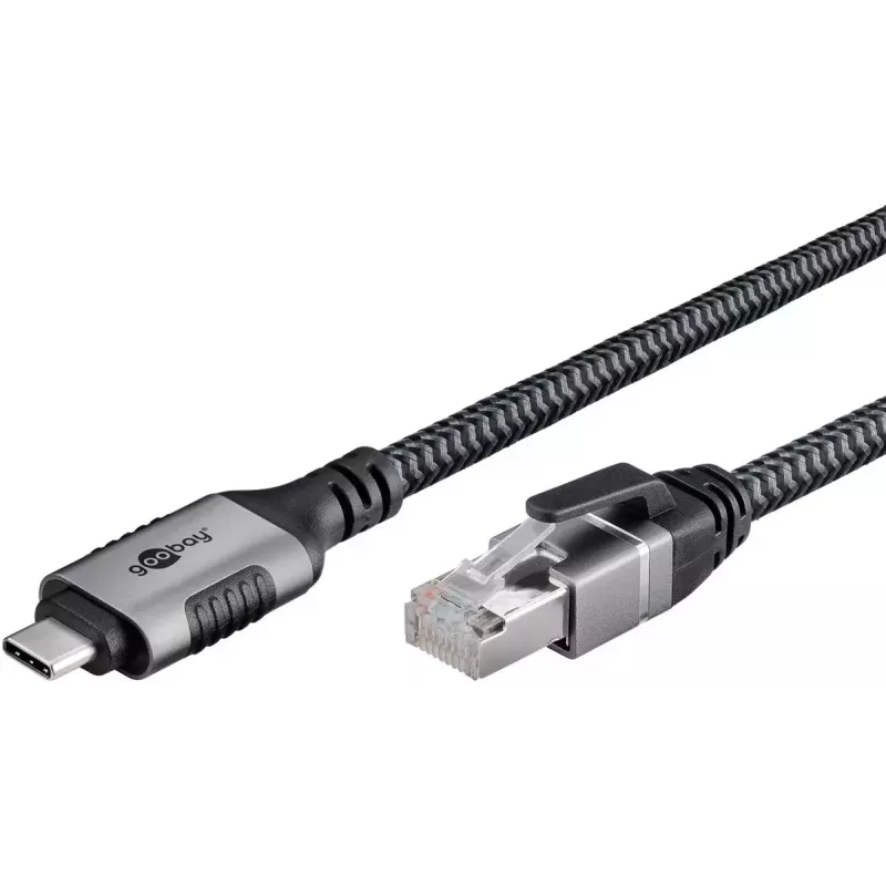 Goobay Gender Changer USB-C į RJ-45 10 m juodas sidabrinis