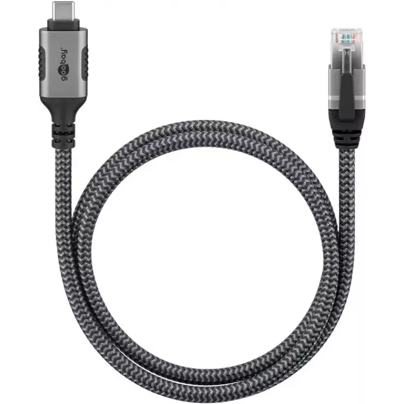 Goobay Gender Changer USB-C į RJ-45 10 m juodas sidabrinis