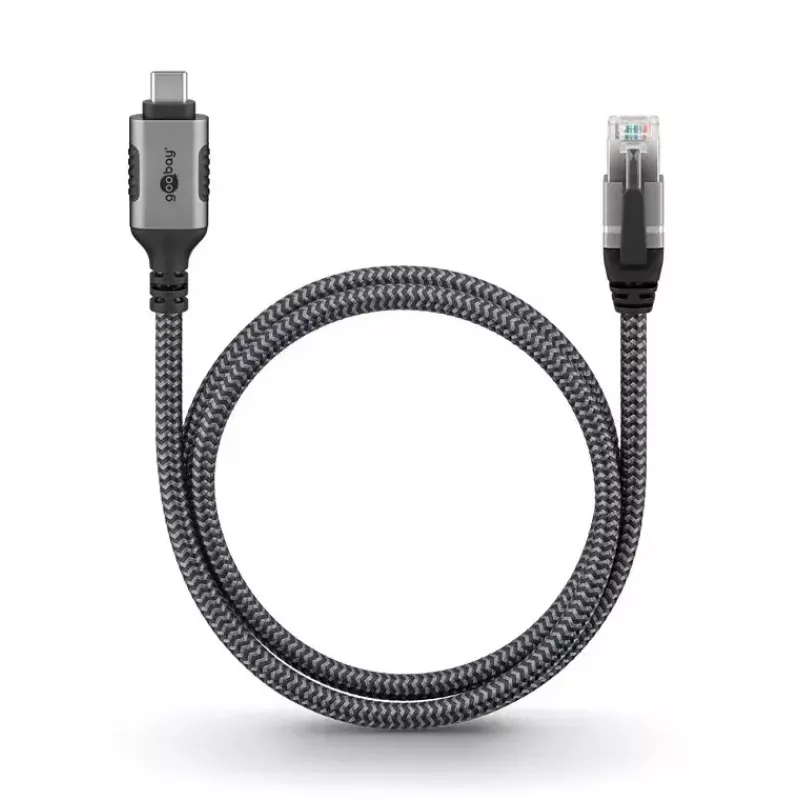 Goobay Gender Changer USB-C į RJ-45 10 m juodas sidabrinis