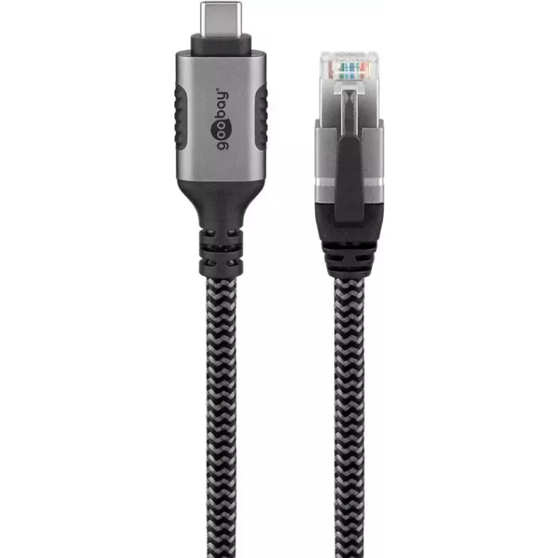 Goobay Gender Changer USB-C į RJ-45 10 m juodas sidabrinis