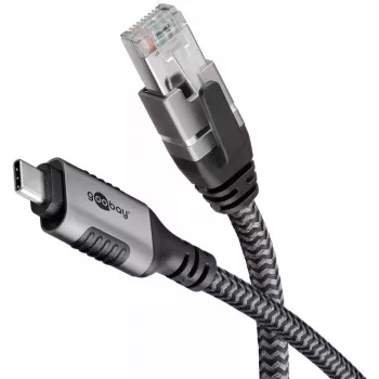 Goobay Gender Changer USB-C į RJ-45 10 m juodas sidabrinis