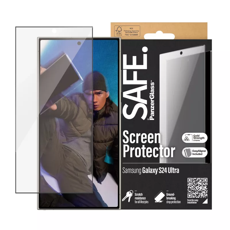 PanzerGlass SAFE. apsauginis stiklas Samsung Galaxy S24 Ultra | Ultra-Wide Fit su EasyAligner