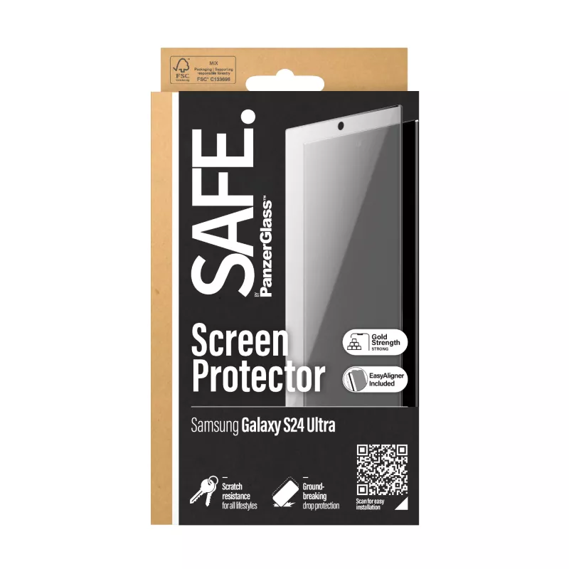 PanzerGlass SAFE. apsauginis stiklas Samsung Galaxy S24 Ultra | Ultra-Wide Fit su EasyAligner