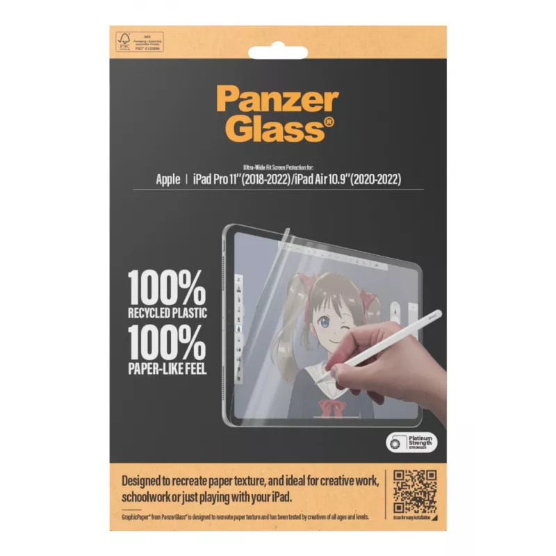 PanzerGlass ® GraphicPaper® ekrano apsauga iPad Pro 11'' (2018-2022) | iPad Air 10.9'' (2020-2022) | Ultra-Wide Fit