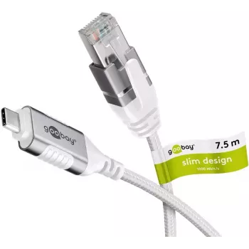 Goobay 74390 Keitiklis USB 3.1 Type A į RJ45, 7,5 m, baltas