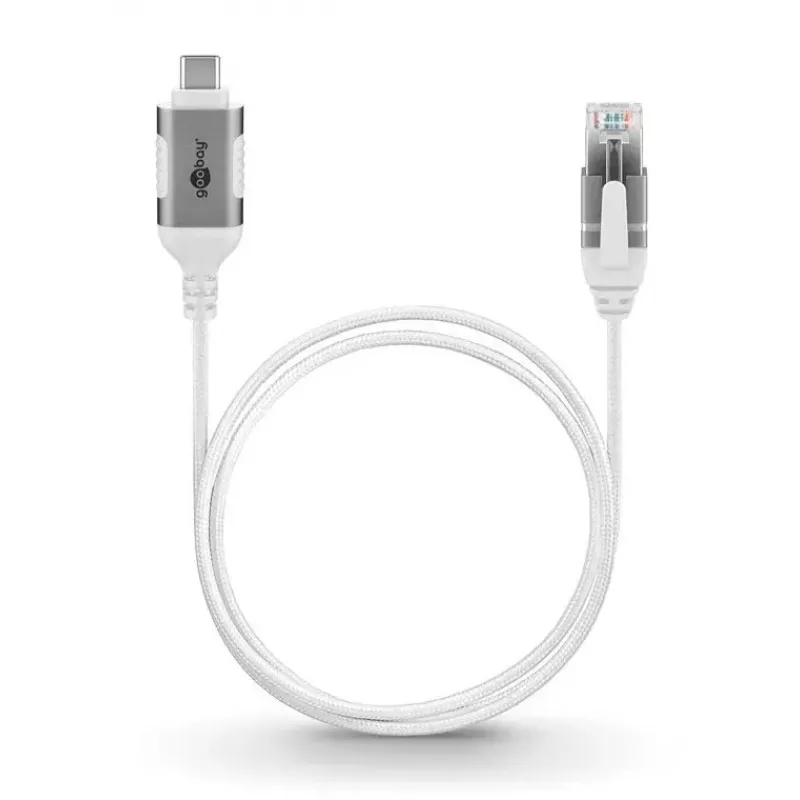 Goobay 74390 Keitiklis USB 3.1 Type A į RJ45, 7,5 m, baltas