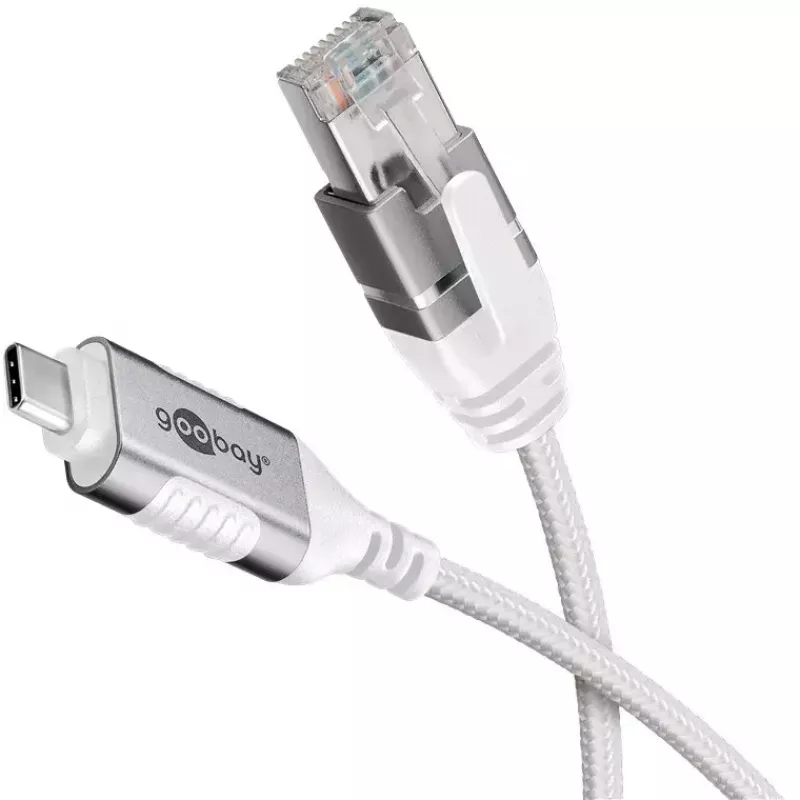 Goobay 74390 Keitiklis USB 3.1 Type A į RJ45, 7,5 m, baltas