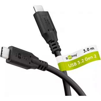 Goobay USB laidas USB 3.2 Gen 1 3m USB C juodas