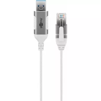 Goobay 74382 USB 3.0 Type A į RJ45 adapterinis kabelis, baltas, 7,5 m