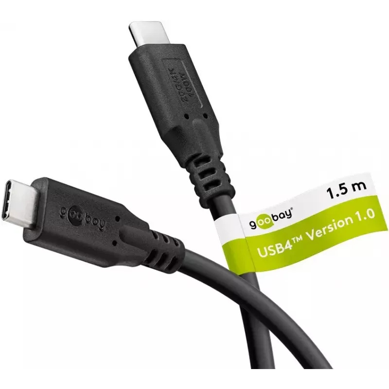 USB laidas Goobay 74196 USB4 Gen 2x2 1,5 m USB-C juodas