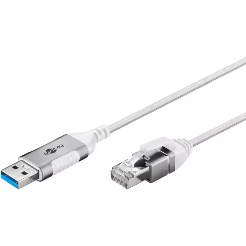 Tinklo kabelis Goobay 74380 USB 3.0 Type A RJ45 3m baltas