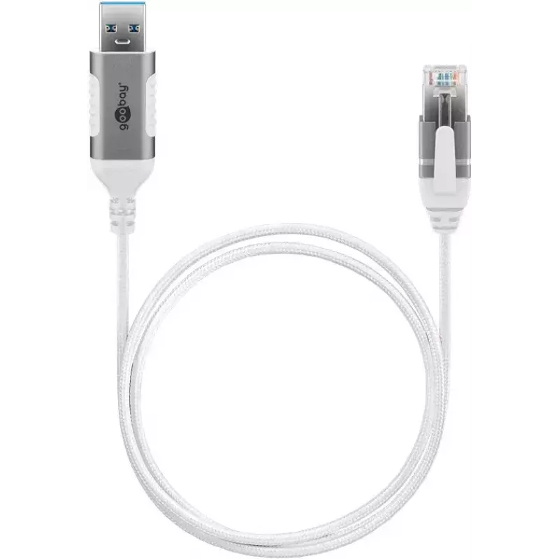 Tinklo kabelis Goobay 74380 USB 3.0 Type A RJ45 3m baltas
