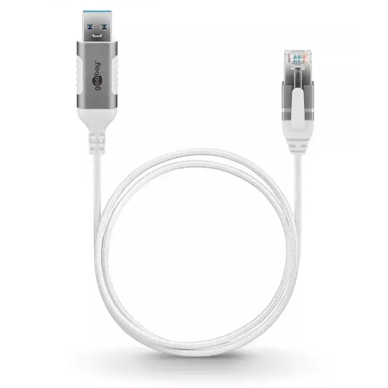 Tinklo kabelis Goobay 74380 USB 3.0 Type A RJ45 3m baltas