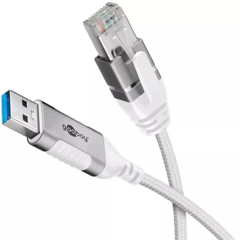 Tinklo kabelis Goobay 74380 USB 3.0 Type A RJ45 3m baltas