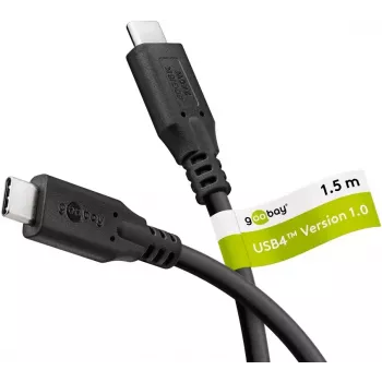 USB C laidas Goobay 74184 USB4 Gen 2x2 1.5 m juodas