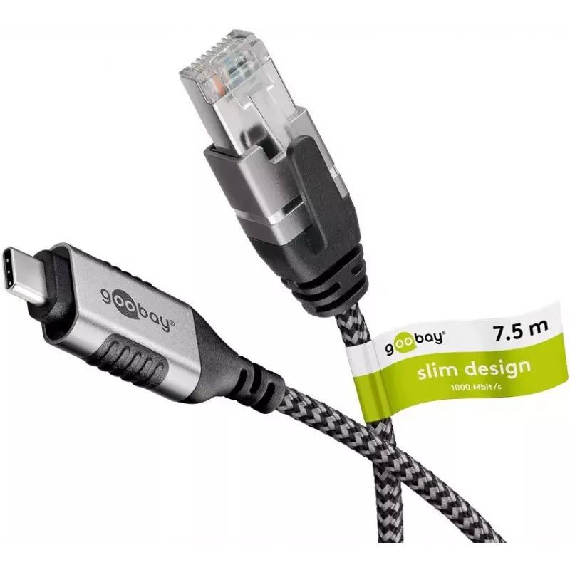 Goobay 74406 USB 3.1 Type A – RJ45 adapterinis laidas 7,5 m
