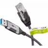 Goobay 74394 USB 3.0 Type A į RJ45 laidas 1,5 m juodas sidabrinis