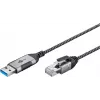 Goobay 74394 USB 3.0 Type A į RJ45 laidas 1,5 m juodas sidabrinis