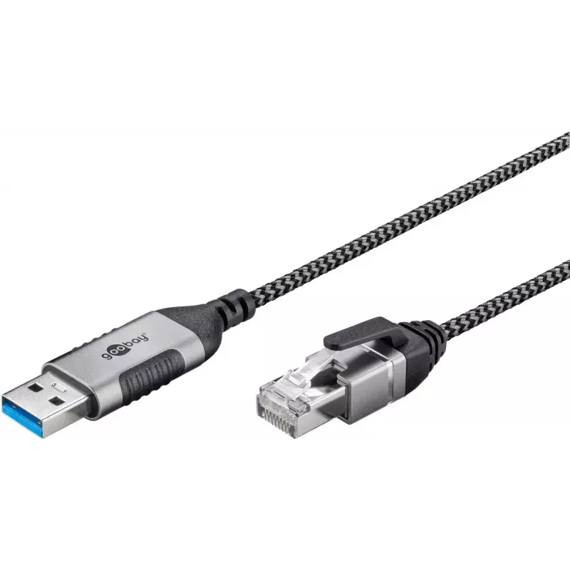 Goobay 74394 USB 3.0 Type A į RJ45 laidas 1,5 m juodas sidabrinis
