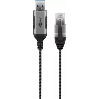 Goobay 74394 USB 3.0 Type A į RJ45 laidas 1,5 m juodas sidabrinis