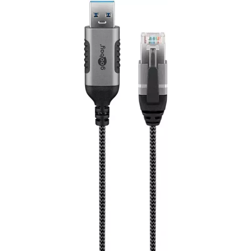 Goobay 74394 USB 3.0 Type A į RJ45 laidas 1,5 m juodas sidabrinis