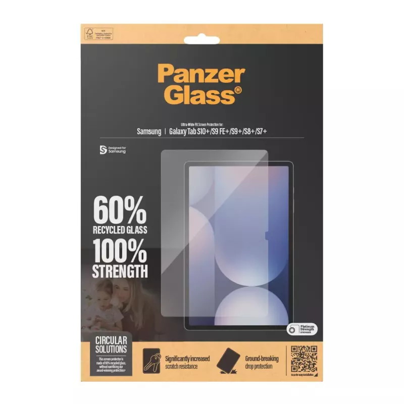Apsauginis stiklas PanzerGlass Samsung Galaxy Tab S7+ S8+ S9+ S9 FE+ S10+ Ultra-Wide Fit