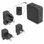 Vidinis įkroviklis DeLOCK 41443 Universalus Juodas AC 100-240V 2x USB Type-C