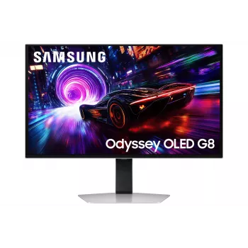 Samsung G81SF monitorius 68,6 cm (27 colių) 3840 x 2160 4K Ultra HD OLED sidabrinis