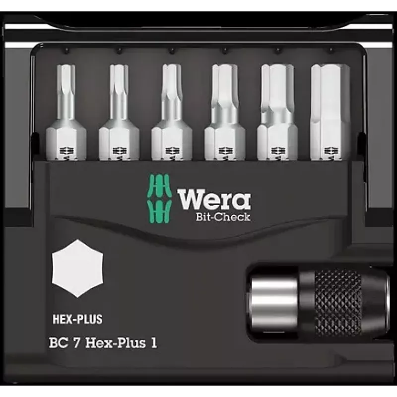 Wera Bit-Check 7 Hex-Plus 1 atsuktuvų antgalių rinkinys, 7 vnt., H2–H6