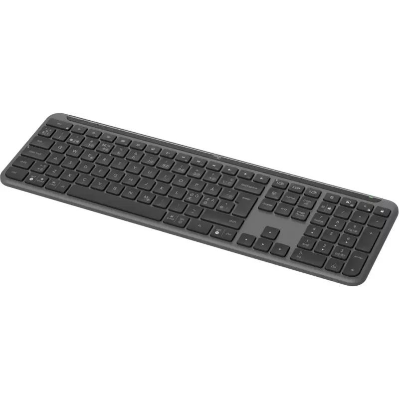 Logitech K950 Signature Slim klaviatūra biurui RF belaidė Bluetooth QWERTY danų suomių norvegų švedų grafitas