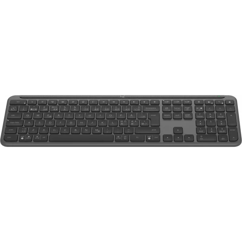 Logitech K950 Signature Slim klaviatūra biurui RF belaidė Bluetooth QWERTY danų suomių norvegų švedų grafitas