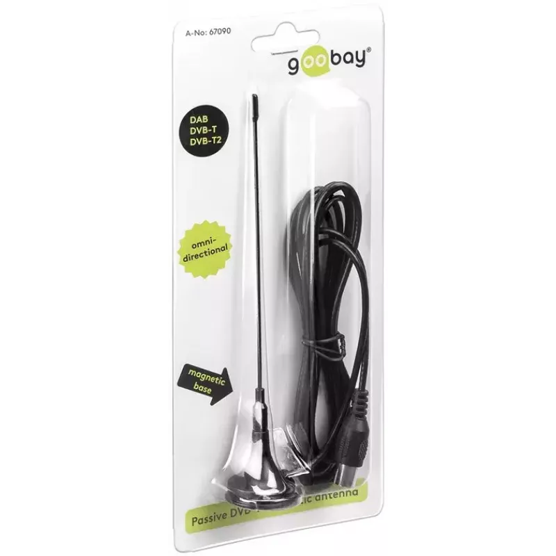 Antena Goobay Passyvi DVB-T2 (HD) Mini Magnetinė