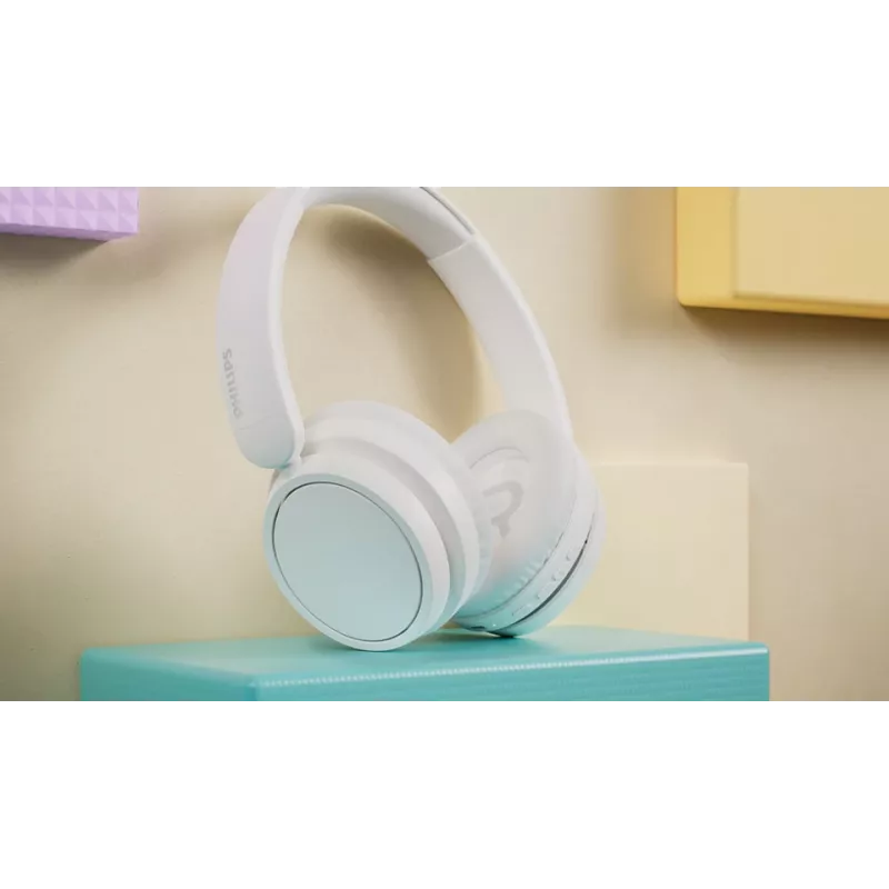 Philips 5000 serijos TAH5209WT/00 belaidės ausinės su mikrofonu, ant ausų, skambučiams ir muzikai, balta