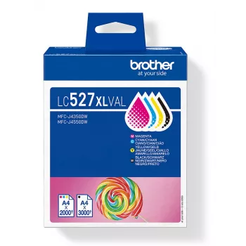 Kasečių rinkinys Brother LC-527XLVAL Multipack MFCJ4350DW/4550DW Spalvotas