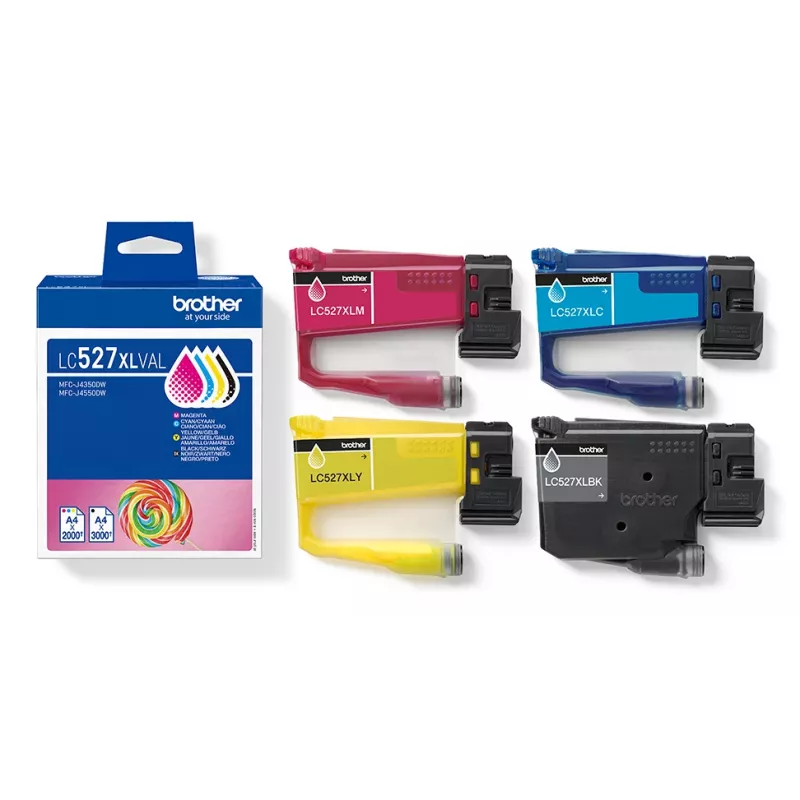 Kasečių rinkinys Brother LC-527XLVAL Multipack MFCJ4350DW/4550DW Spalvotas