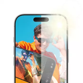 PanzerGlass Anti-Reflective Armor apsauginis stiklas iPhone 17 / iPhone 16 Pro, atsparus įbrėžimams ir smūgiams