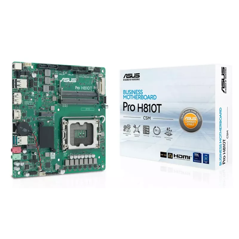 Motininė plokštė ASUS Pro H810T-CSM Intel H810 LGA 1851 mini ITX DDR5 128GB