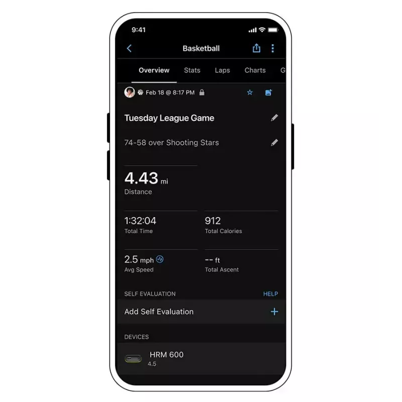 Širdies ritmo monitorius GARMIN HRM 600 krūtinės diržas Bluetooth ANT+ reguliuojamas 56–72 cm, juodas
