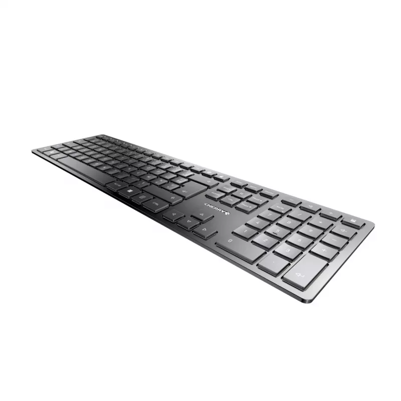 CHERRY KW 9100 SLIM belaidė klaviatūra RF Wireless + Bluetooth AZERTY juoda