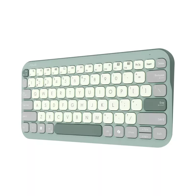 ASUS KW100 /GN/GE/81 belaidė klaviatūra Bluetooth QWERTZ Žalia, Šviesiai žalia
